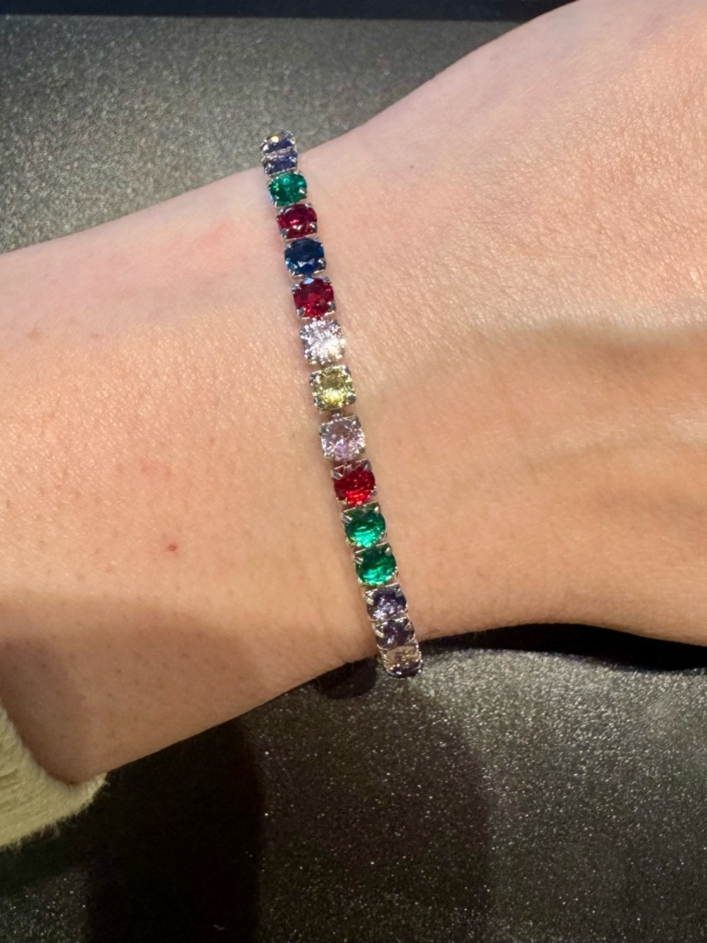 Multicolor Gemstone Tennis Bracelet - Elegant Women's Jewelry